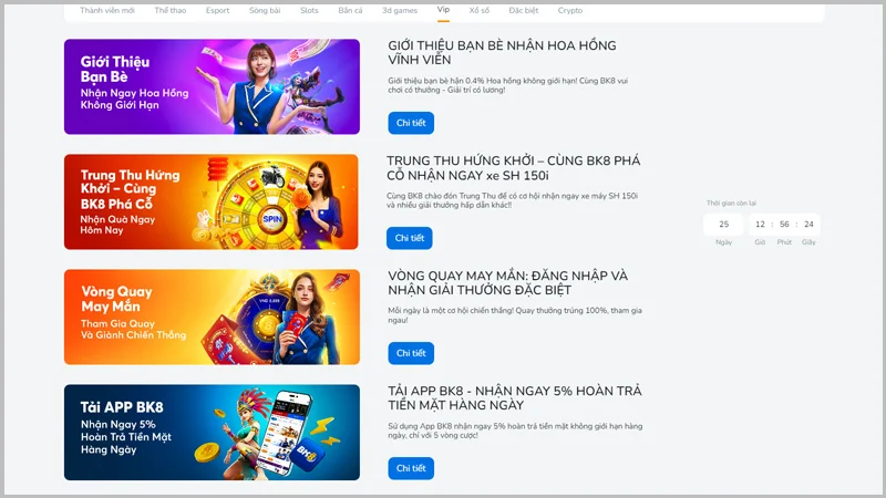 khuyen mai bk88 2 Nhận thưởng hấp dẫn cho hội viên VIP tại BK8
