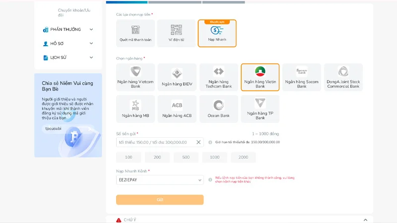 nap tien bk88 3 Các thông tin khách hàng nên chú ý khi giao dịch tại nhà cái